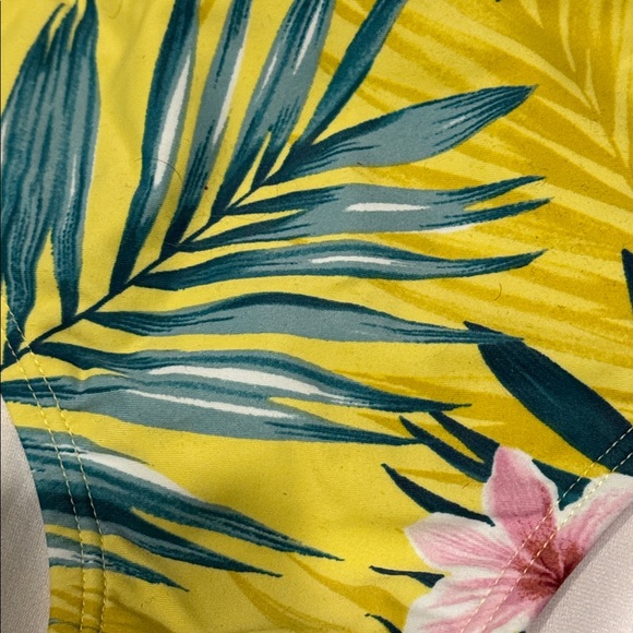 Kona Sol Yellow Leaf Print Bikini Bottom - Picture 2 of 7